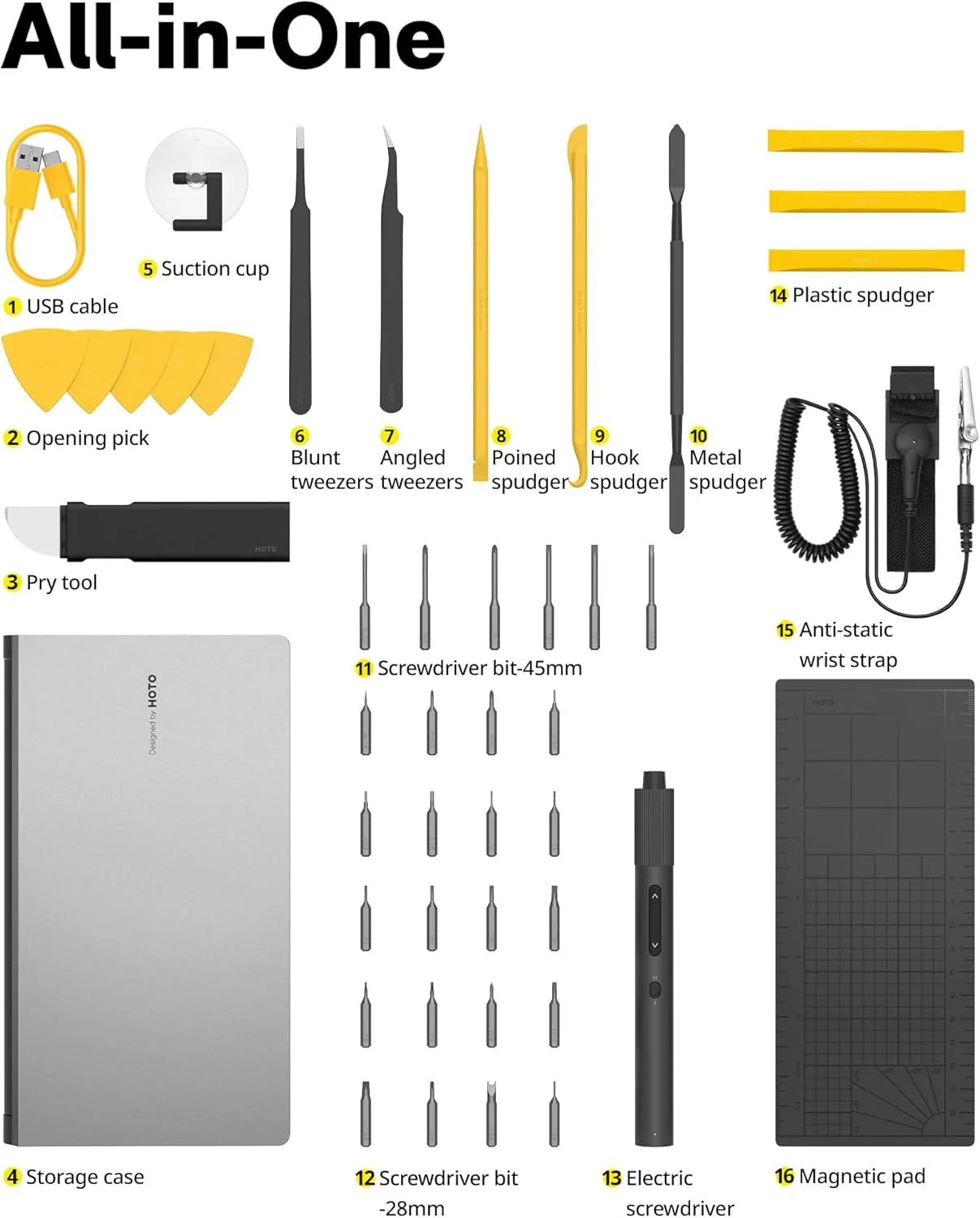 Hoto Electric Precision Screwdriver Kit Pro (48-in-1) - Image 3