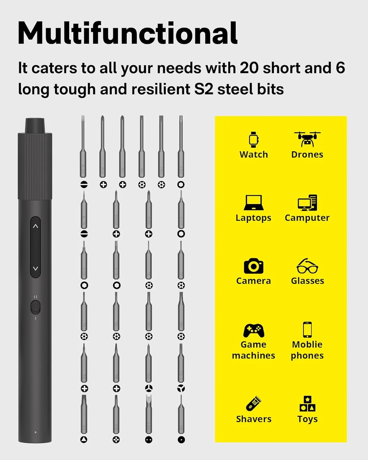 Hoto Electric Precision Screwdriver Kit Pro (48-in-1) - Image 5