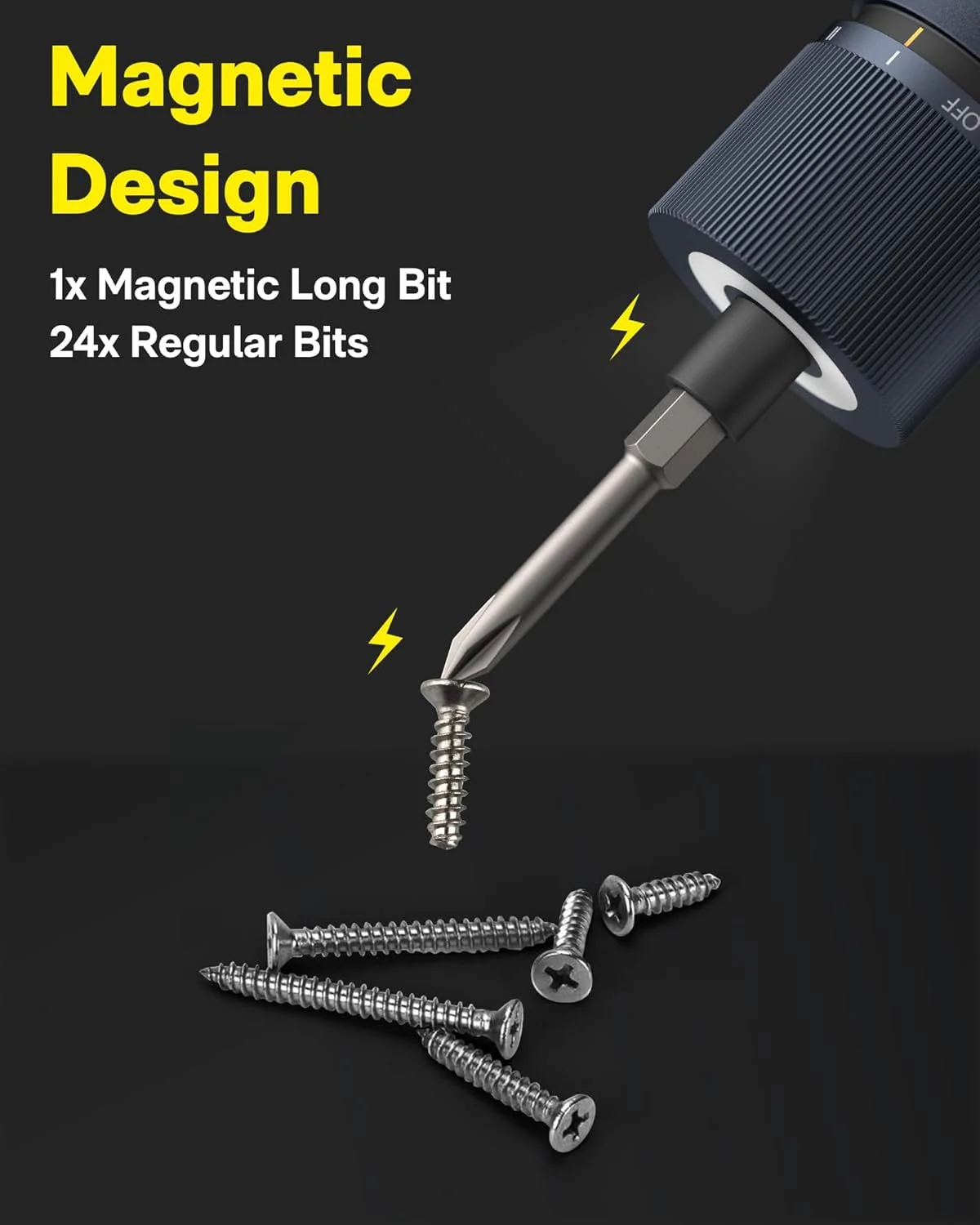 HOTO Electric Screwdriver Kit Set 25 S2-Steel Bits - Image 5