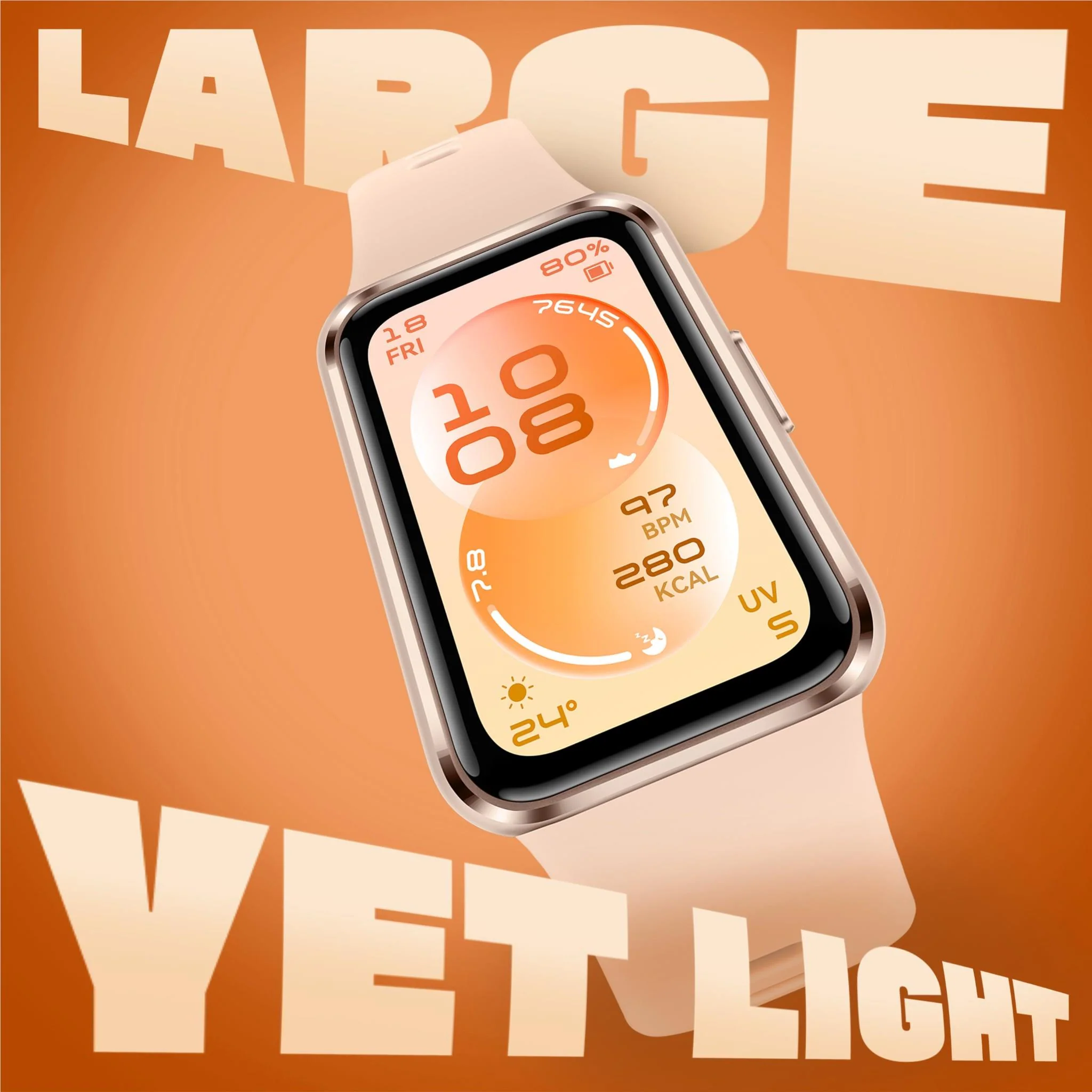 Huawei Band 11 Aluminium Alloy Case with Fluoroelastomer Strap (Beige) - Image 4
