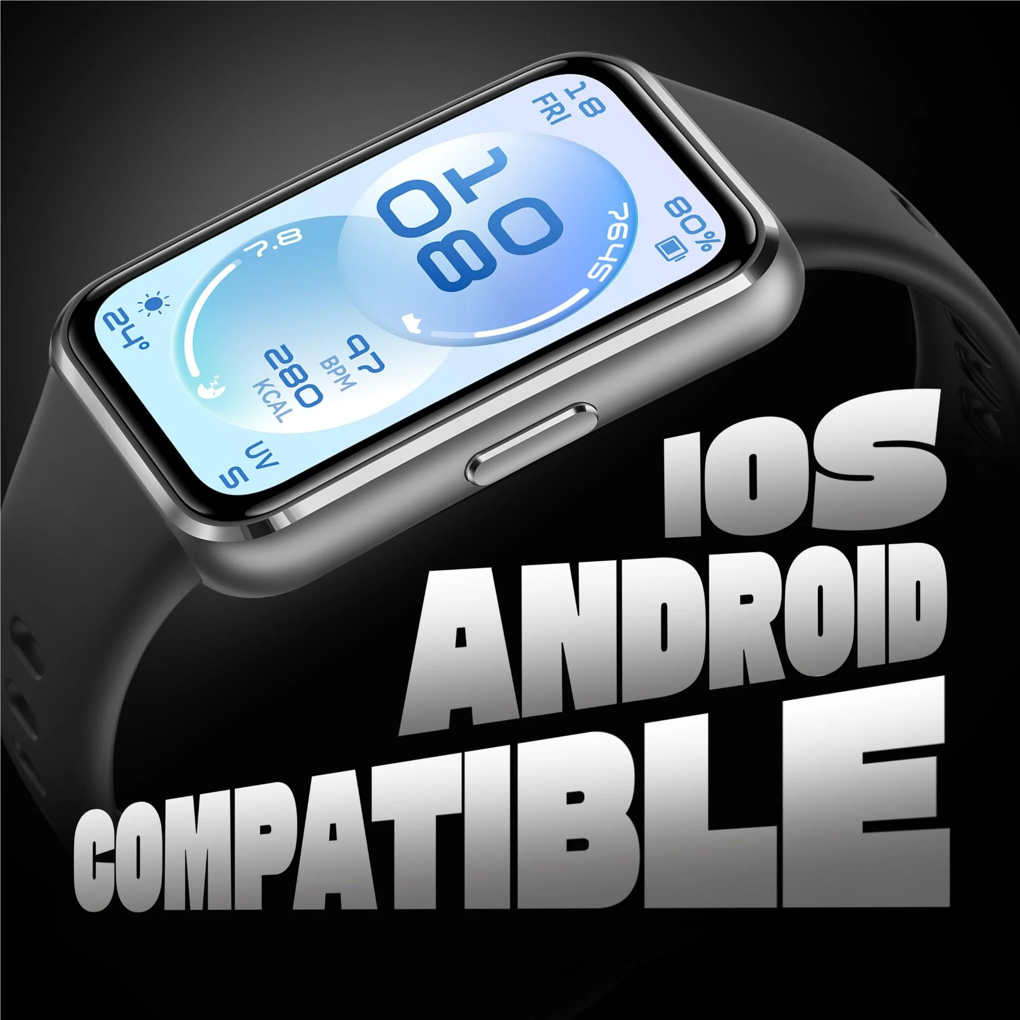 Huawei Band 11 Durable Polymer Materials Case with Fluoroelastomer Strap (Black) - Image 9