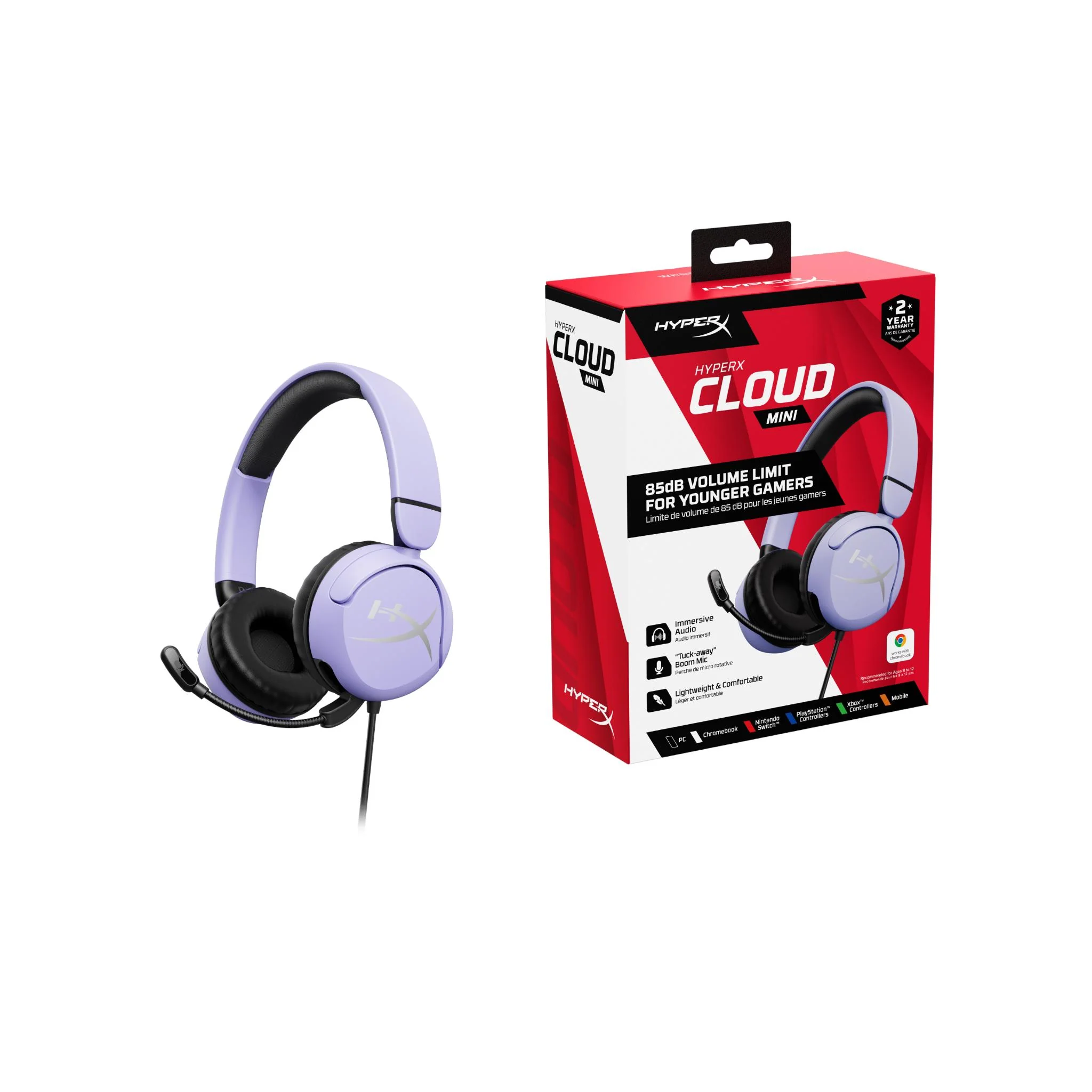 HyperX Cloud Mini Gaming Headset (Lavendar) - Image 7