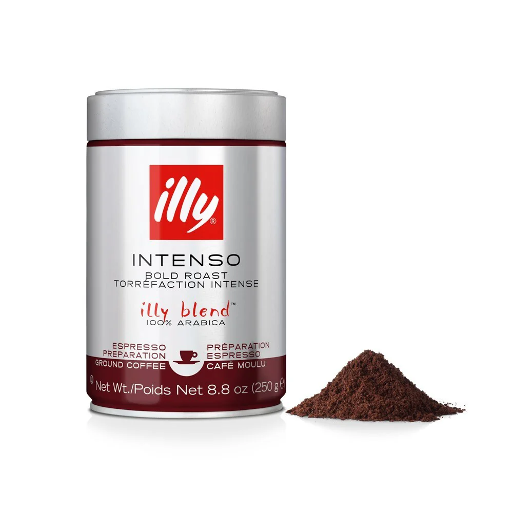 Illy 250g Intenso Espresso Arabica Ground Coffee Robust/Bold Roast/Full Bodied - Image 2