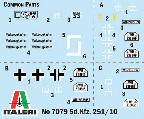 Italeri 1/72 Sd.Kfz. 251/10 Scaled Plastic Model Kit - Image 3