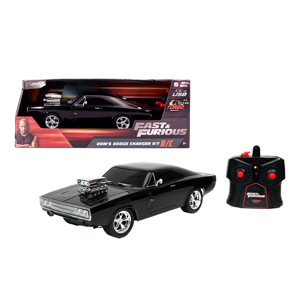 Jada 1:16 Scale Fast & Furious Dom's 1970 Dodge Charger R/T Remote Control Car - Image 2