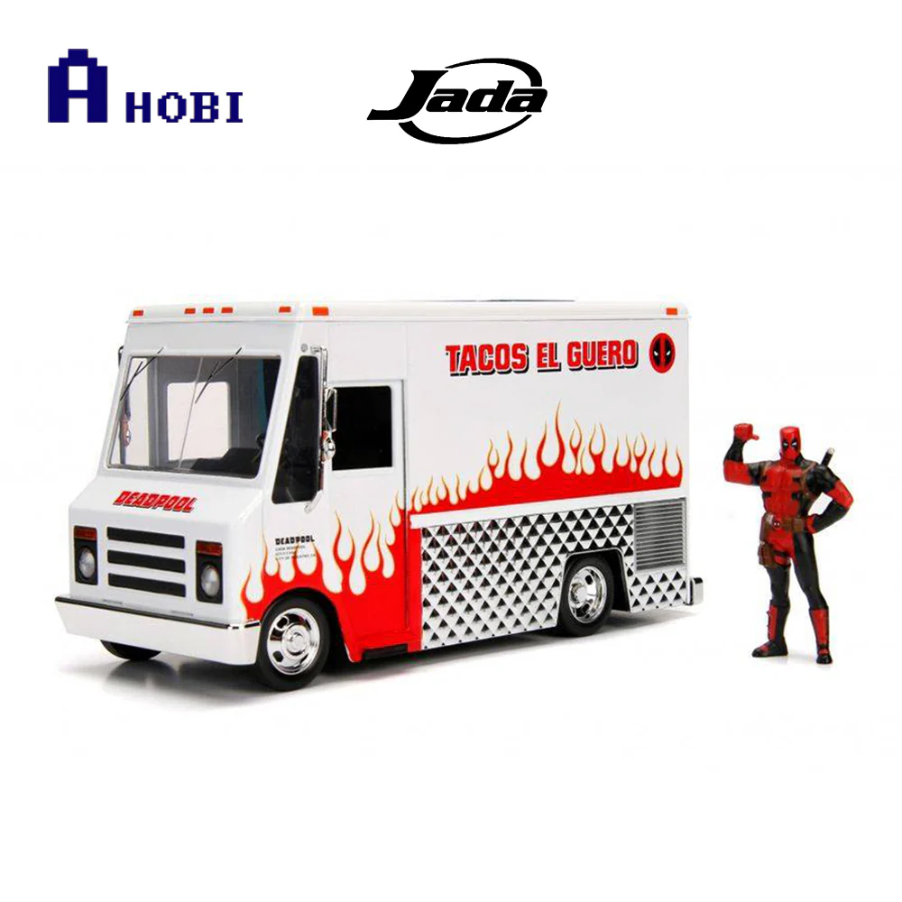 Jada 1:24 Scale Food Truck Deadpool Taco With Deadpool Figure Diecast Model Car - Image 3