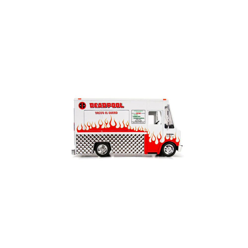 Jada 1:24 Scale Food Truck Deadpool Taco With Deadpool Figure Diecast Model Car - Image 6