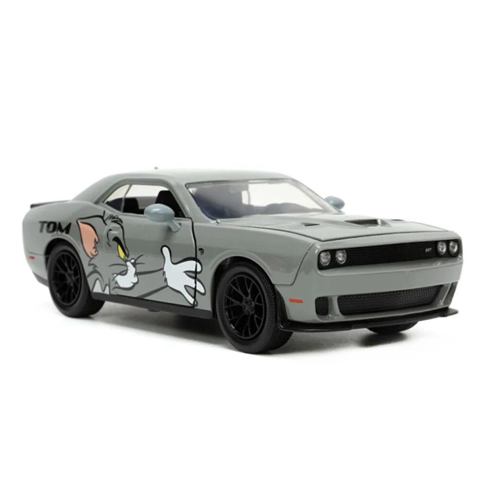 Jada 1:24 Tom And Jerry 2015 Dodge Challenger Hellcat With Jerry Figure Model - Image 5