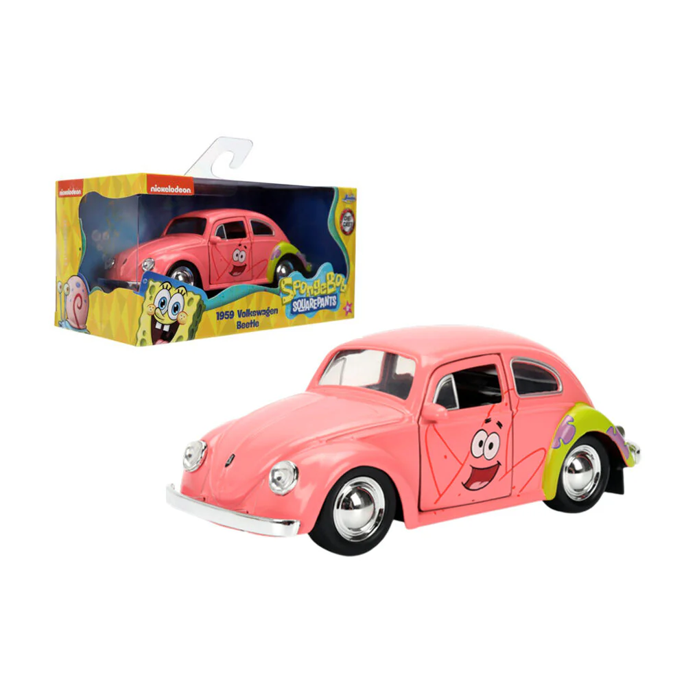 Jada 1:32 Scale Spongebob Squarepants 1959 Volkswagen Beetle Diecast Model - Image 2