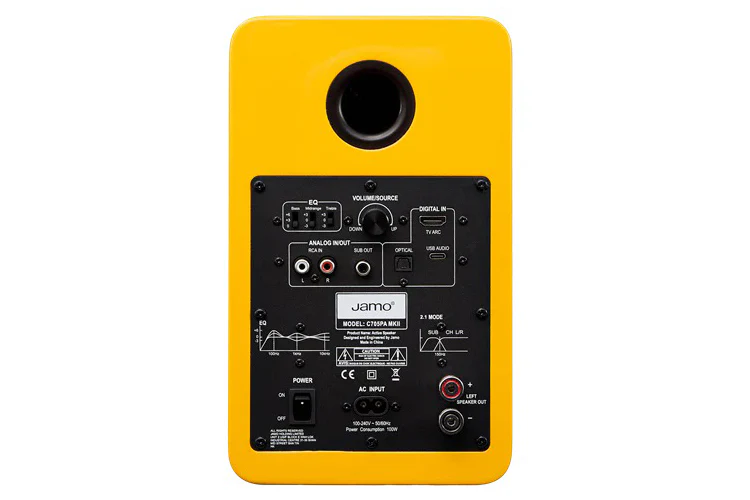 Jamo C705PA MKII Active Bookshelf Speaker (Yellow) - Image 3