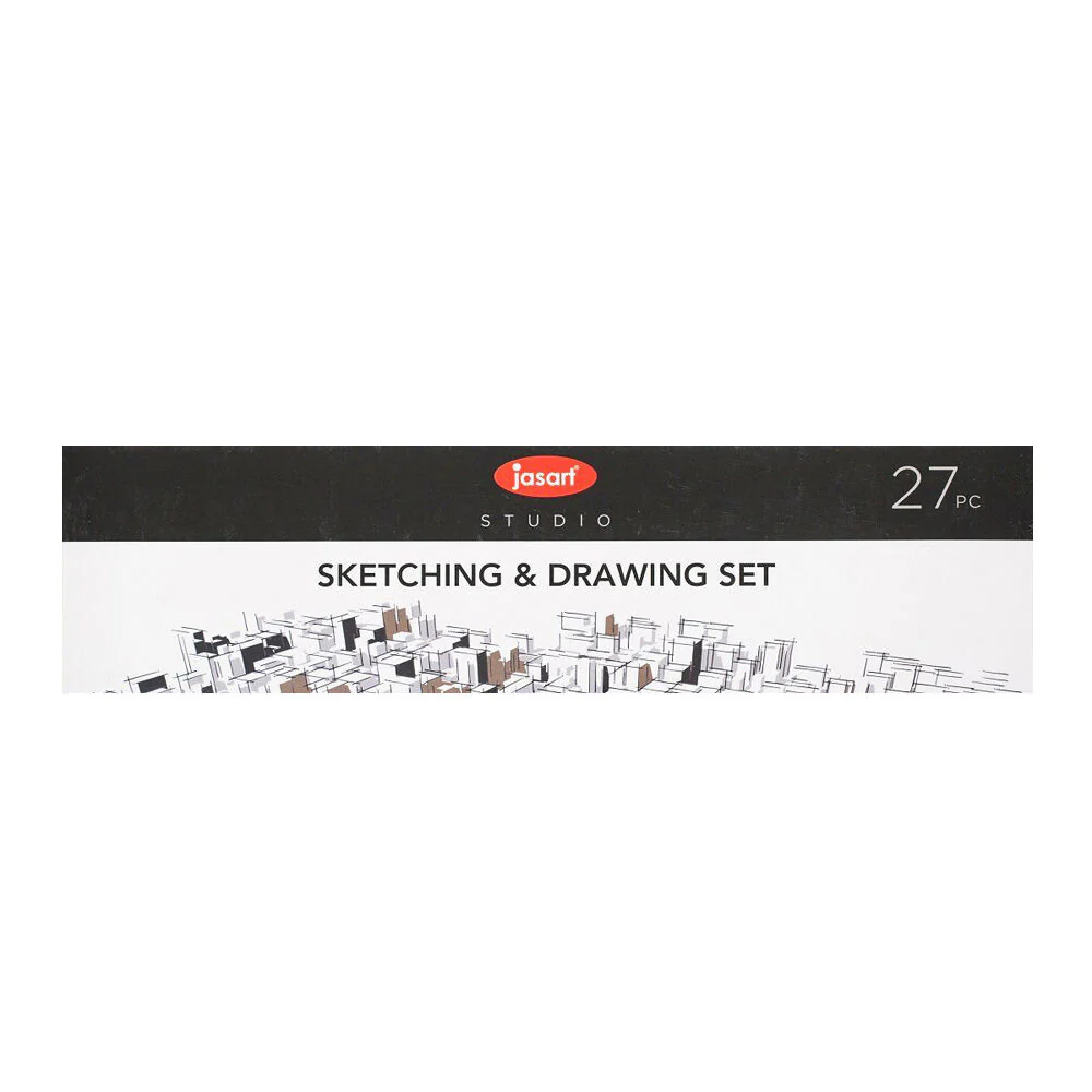 Jasart Sketching/Drawing Graphite Charcoal Pencil/Eraser Set [27-Pieces] - Image 3