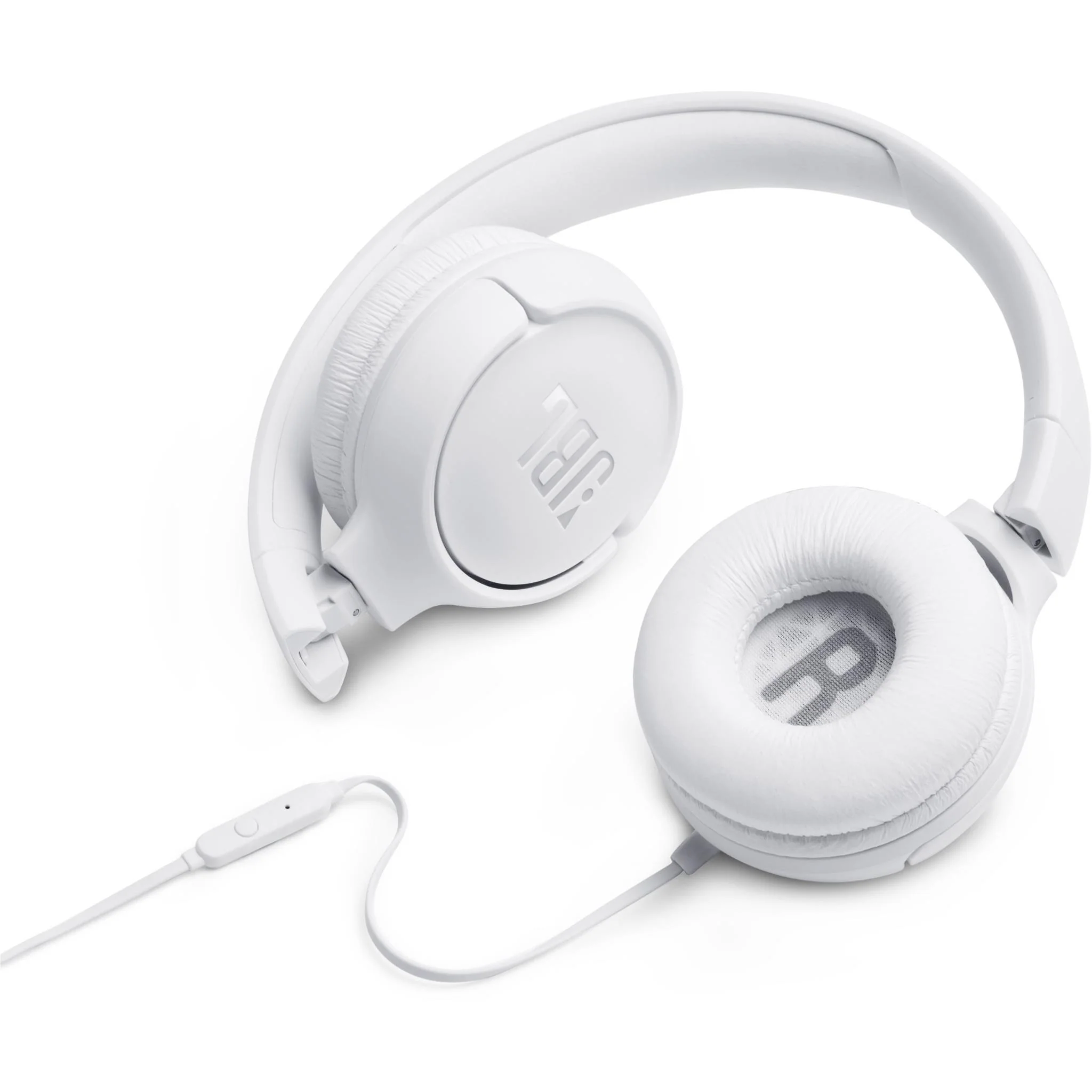 JBL Tune 500 Wired On-ear Headphones (White) - Image 3