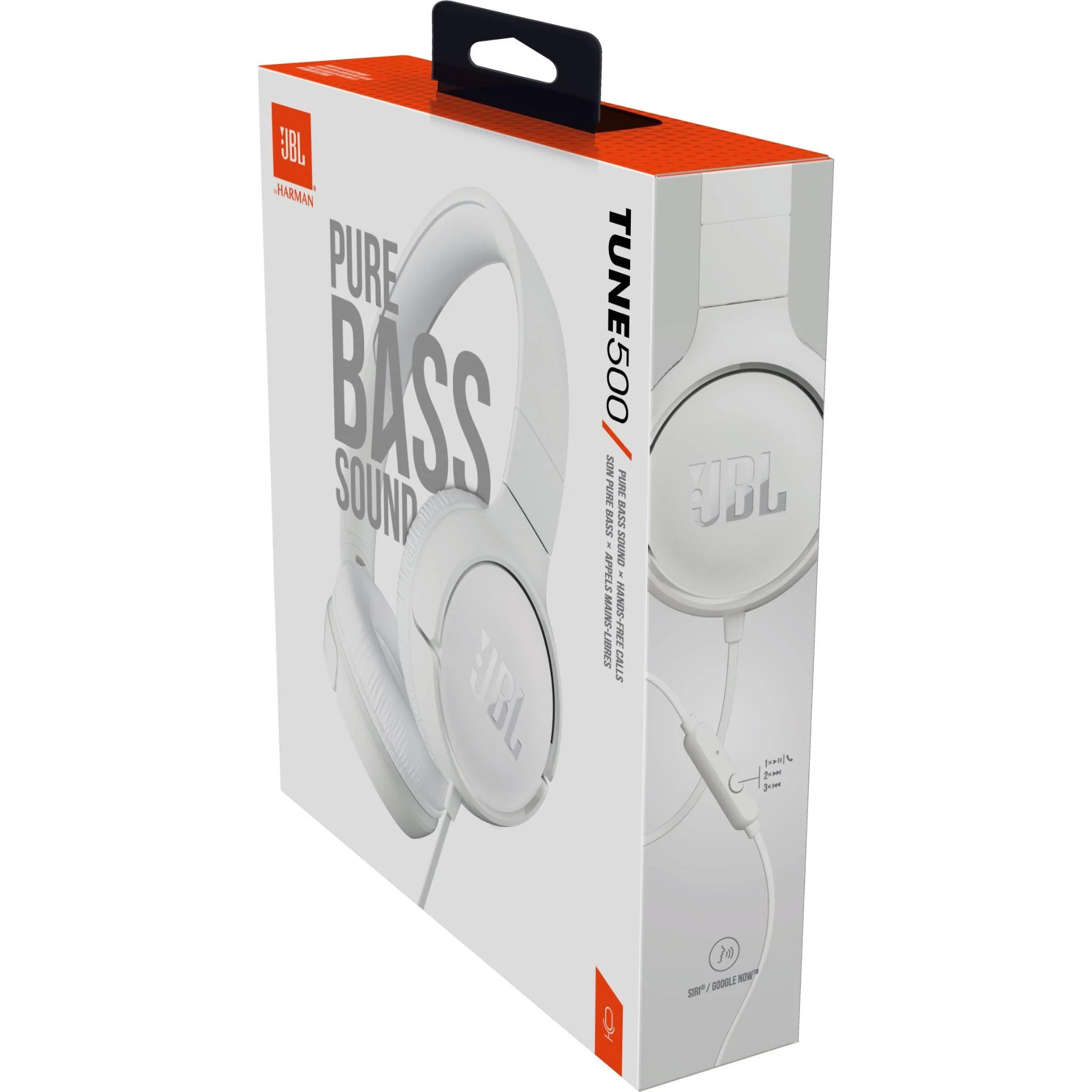 JBL Tune 500 Wired On-ear Headphones (White) - Image 7