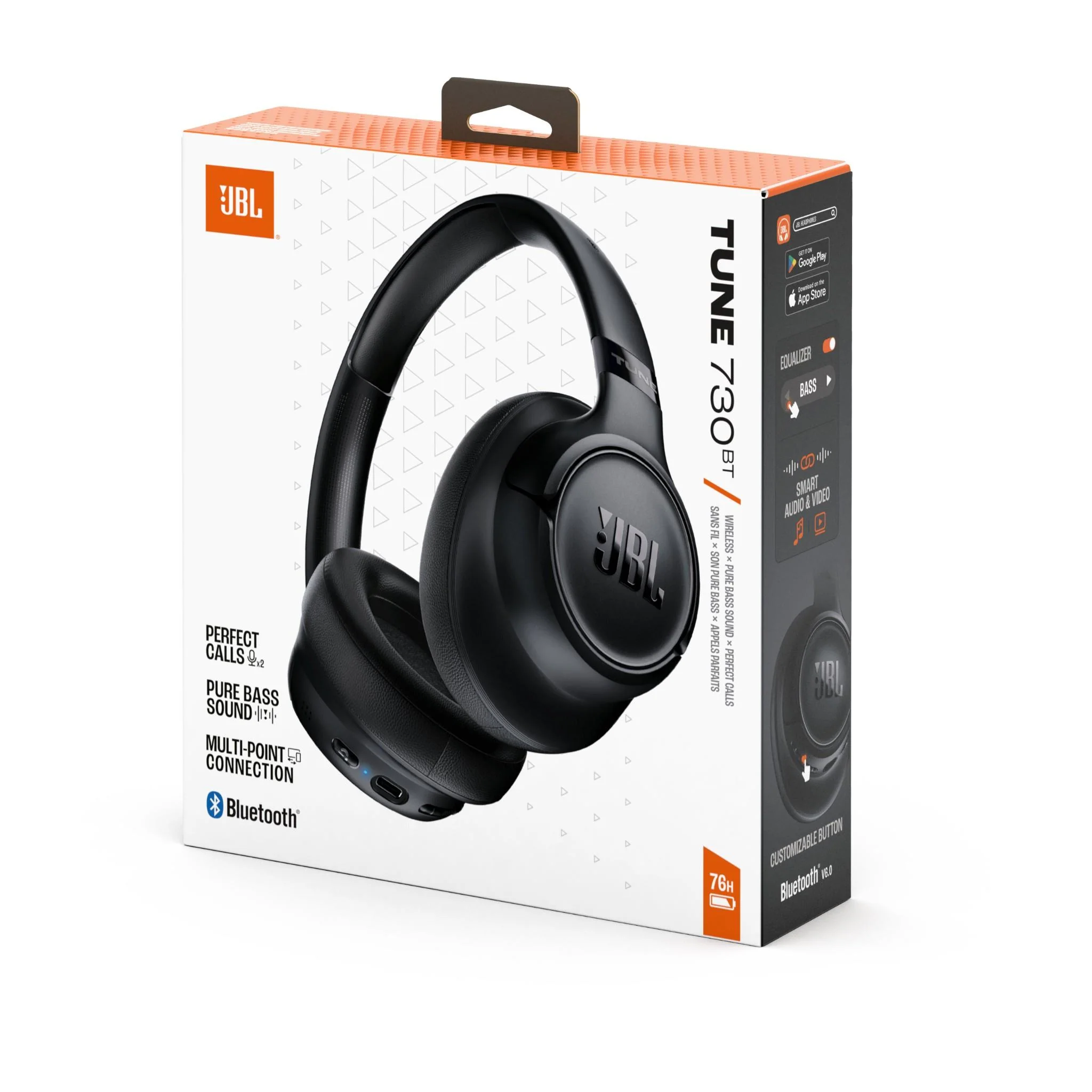 JBL Tune 730BT Wireless Over-Ear Headphones (Black) - Image 8