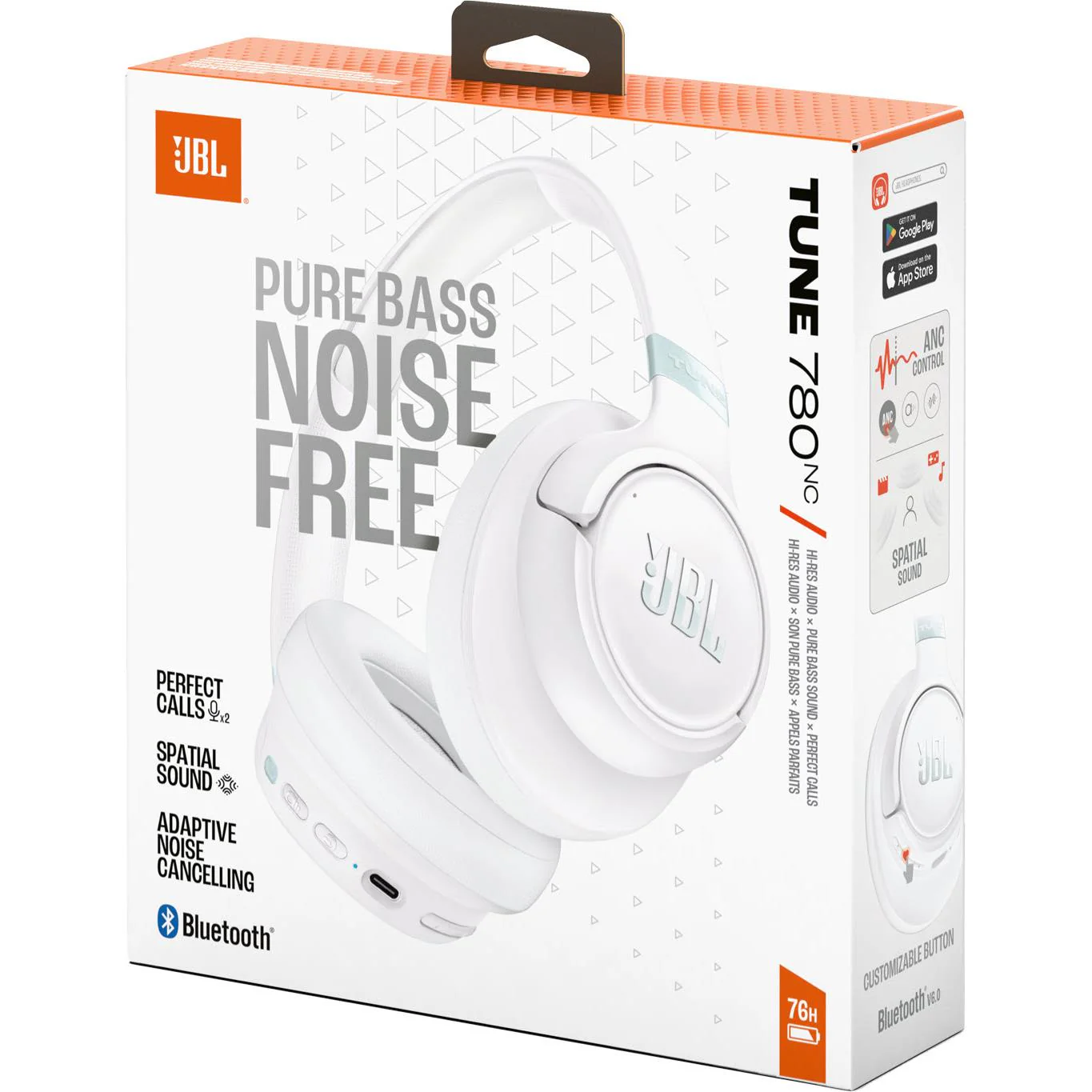 JBL Tune 780NC Wireless Over-Ear Noise Cancelling Headphones (White) - Image 8