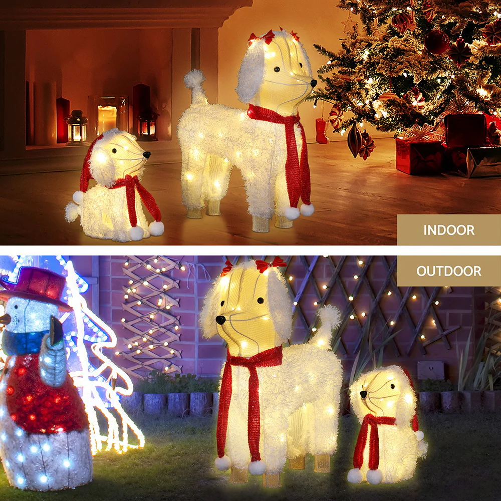 Jingle Jollys Christmas Lights 60 LED Fairy Light 2pcs Dog Decorations Set - Image 6