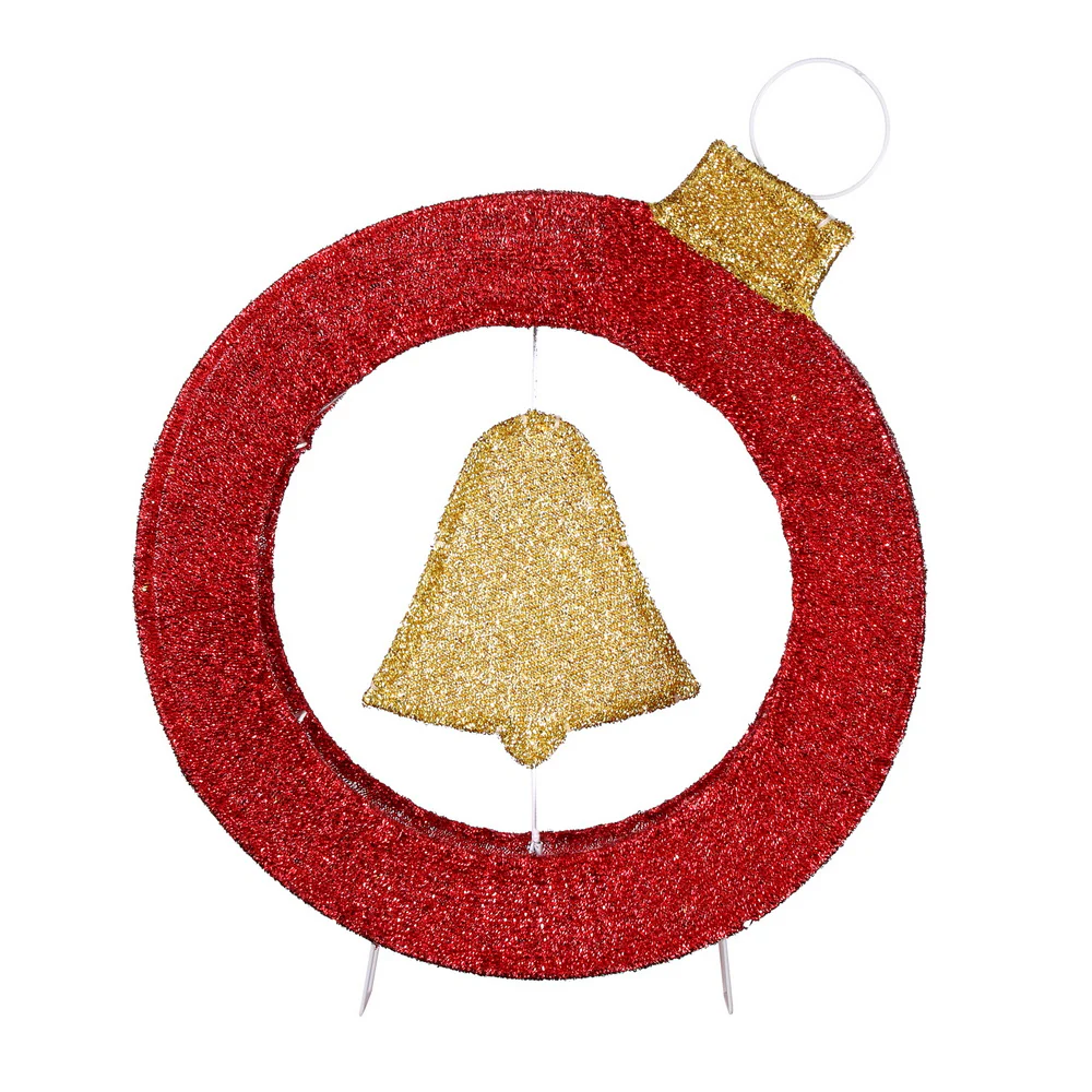 Jingle Jollys Christmas Lights 60cm Motif 30 LED Bell Wreath Xmas Decorations - Image 3