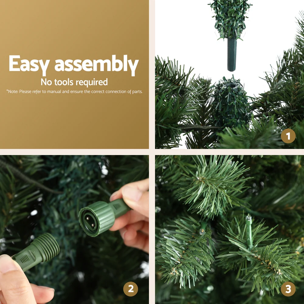 Jingle Jollys Christmas Tree 1.8M LED Corner Xmas Tree Half 8 Modes Multi-color - Image 6