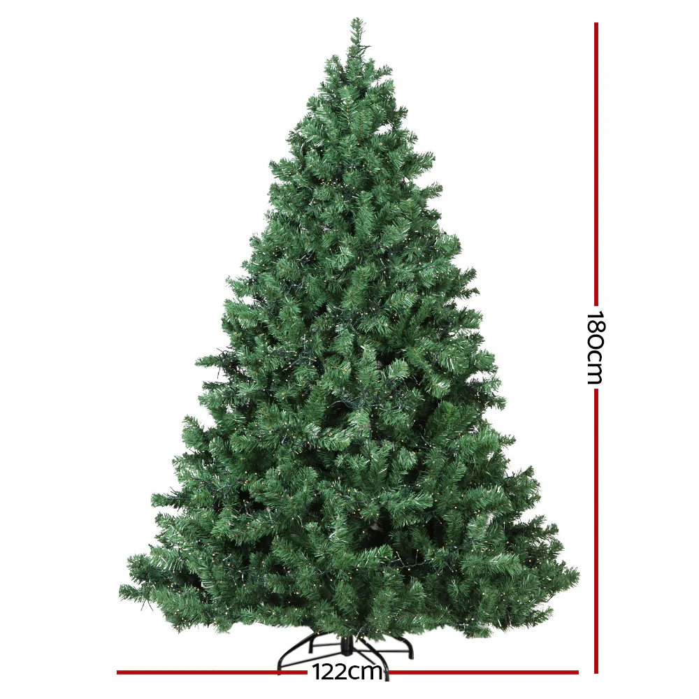 Jingle Jollys Christmas Tree 1.8M Xmas Tree Decorations 1980 LEDs 8 Light Mode - Image 2