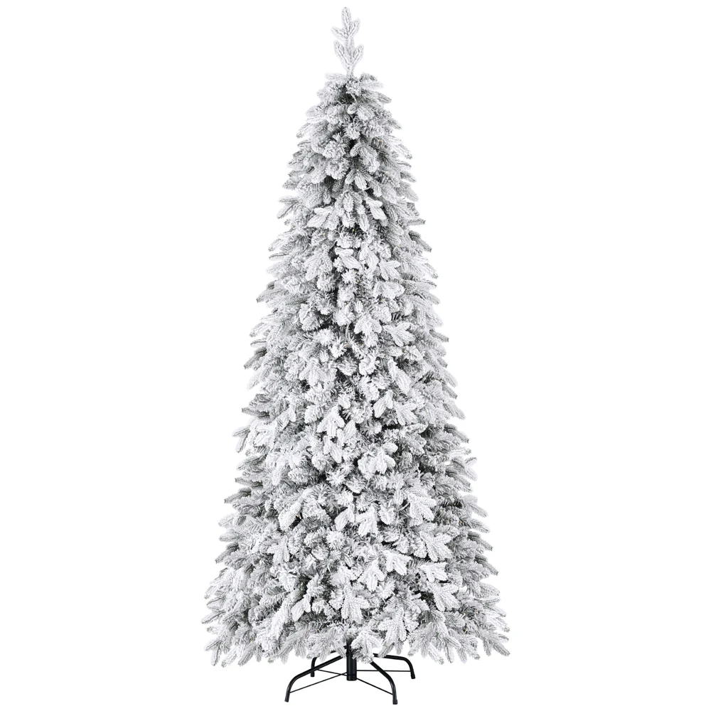 Jingle Jollys Christmas Tree 2.1m Flocking Pencil Tree LED Xmas 860 Tips White - Image 3