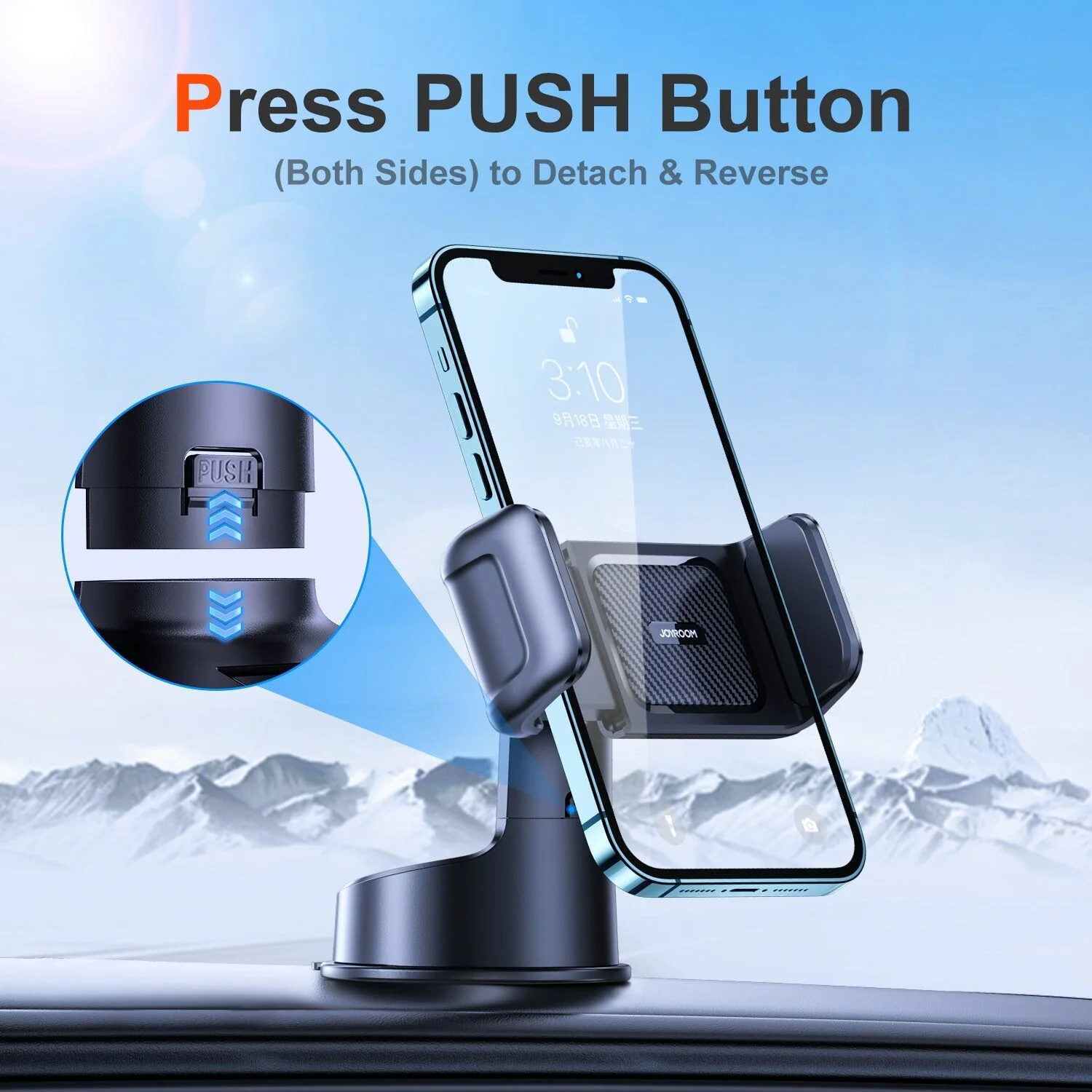 JoyRoom JR-ZS284 Car Mount Phone Holder (Window/Dashboard) - Image 4