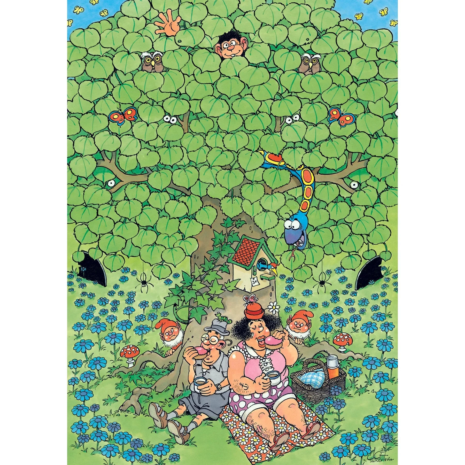 Jumbo 500pc JVH Comic Puzzle Expert 2: Enjoying a Picnic - Image 2