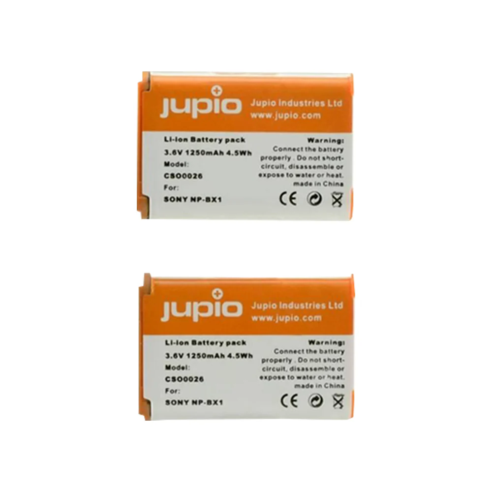 Jupio 2x Batteries 1250mAh & USB Double-Sided Charger Kit For Sony NP-BX1 - Image 2