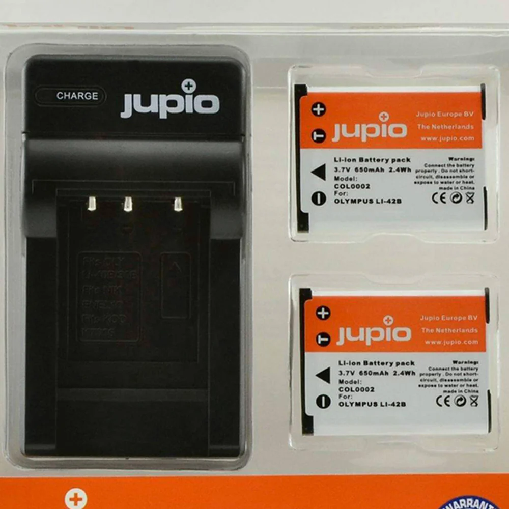 Jupio 2x Battery 650mAh & USB Single Charger For Olympus Li40B/D-Li63 - Image 3
