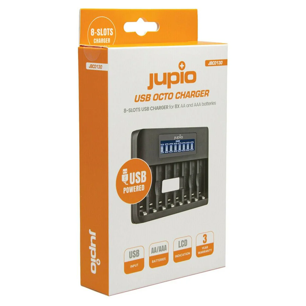 Jupio 8-Slot AA & AAA USB Octo Fast Battery Charger - Image 2