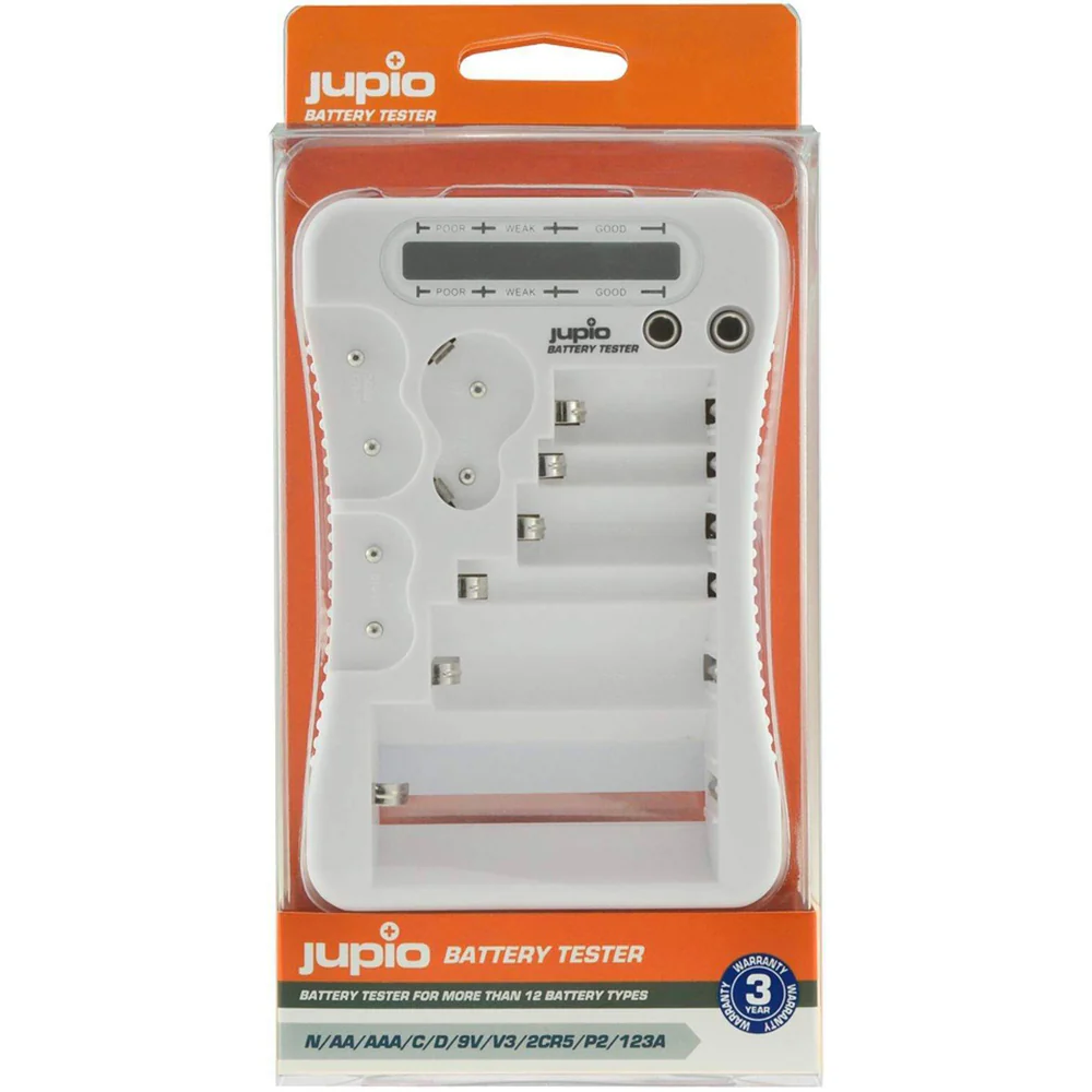 Jupio Battery Tester Suits CR123A/CR2/CR-V3/2CR5/CR-P2 (White)