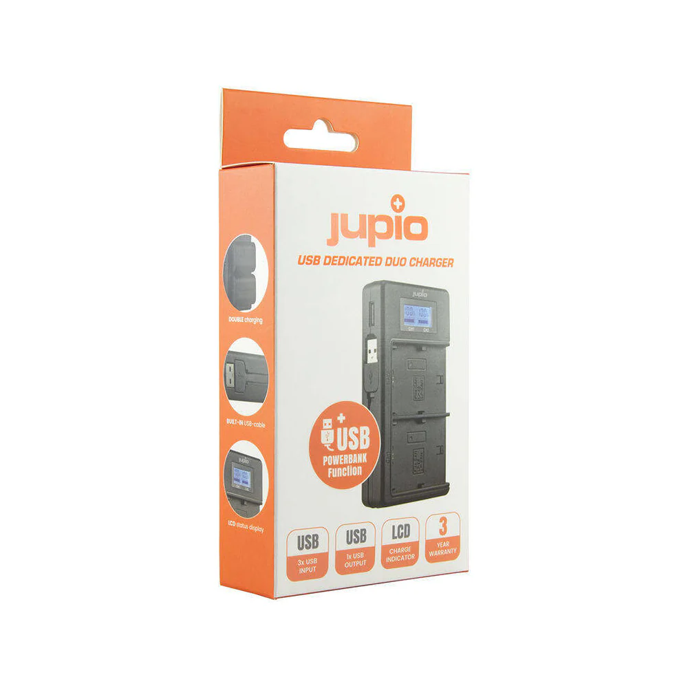 Jupio Dedicated Duo USB Charger with LCD For Canon LP-E17 Batteries - Image 2