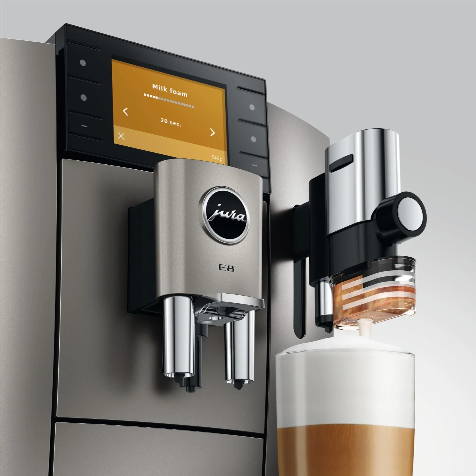 Jura E8 Fully Automatic Coffee Machine (Silver) - Image 10