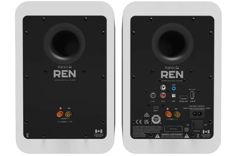 Kanto REN 200W Powered Speakers Bluetooth Pair (Matte White) - Image 3
