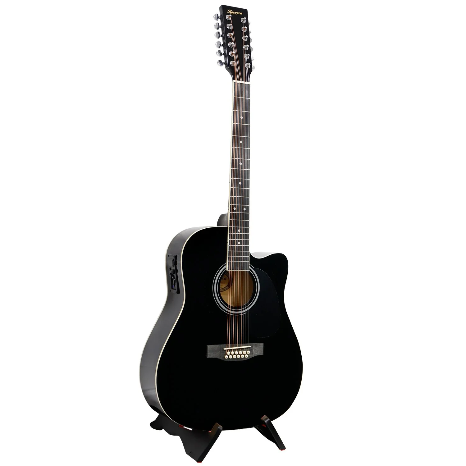Karrera 12-String Acoustic Guitar with EQ (Black) - Image 2