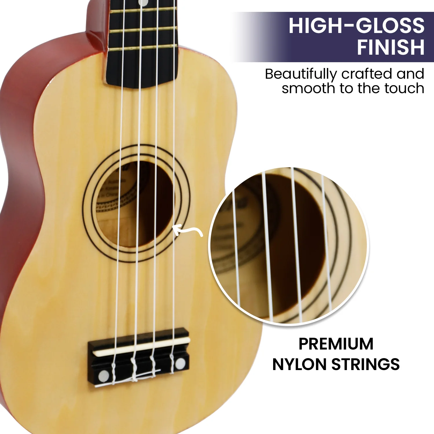 Karrera 21" Ukulele Guitar (Natural) - Image 3