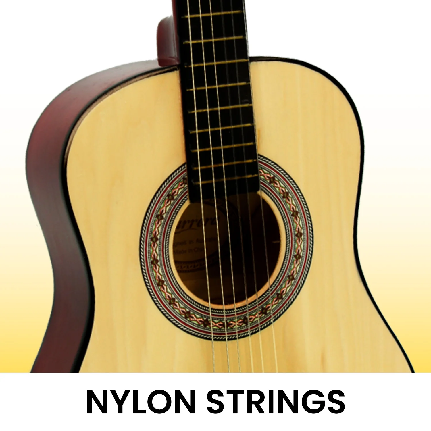 Karrera 34in Acoustic Childrens Wooden Guitar (Natural) - Image 4