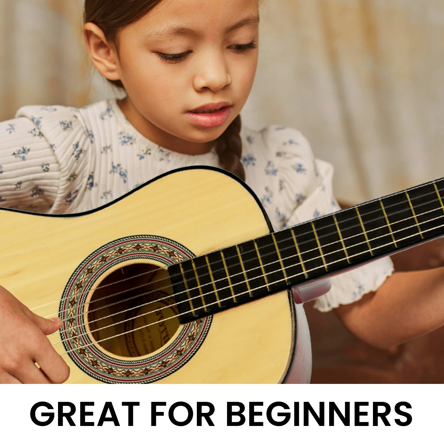Karrera 34in Acoustic Childrens Wooden Guitar (Natural) - Image 7
