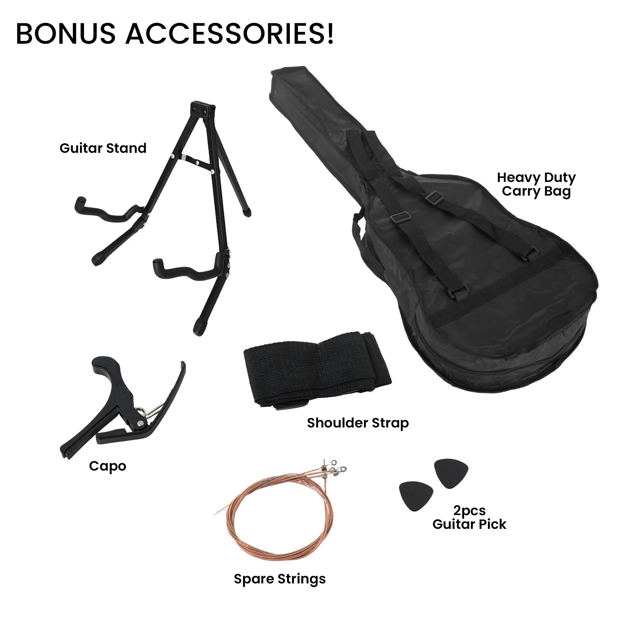 Karrera 38" Pro Cutaway Acoustic Guitar with Carry Bag (Natural) - Image 6