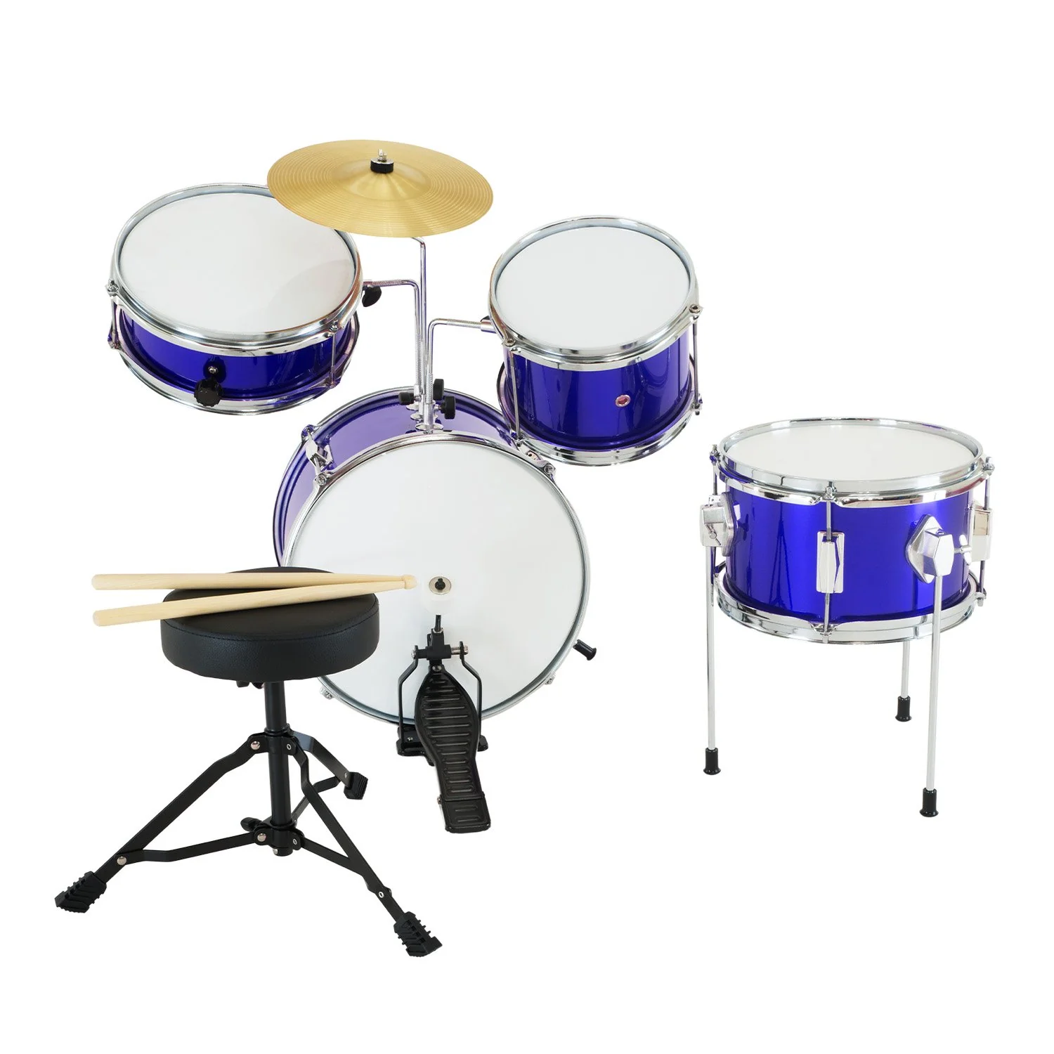 Karrera Childrens 4-Piece Drum Kit (Blue) - Image 2