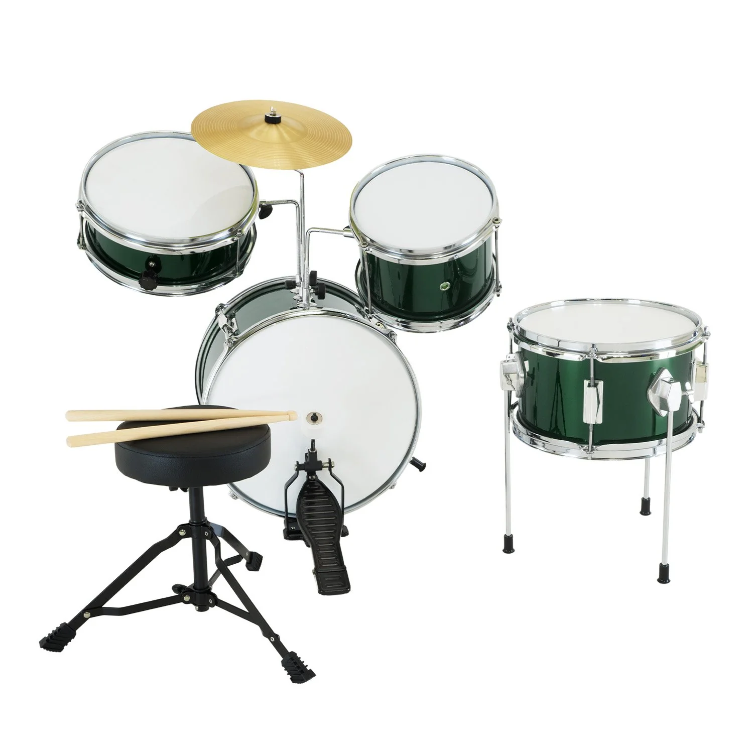 Karrera Childrens 4-Piece Drum Kit (Green) - Image 2