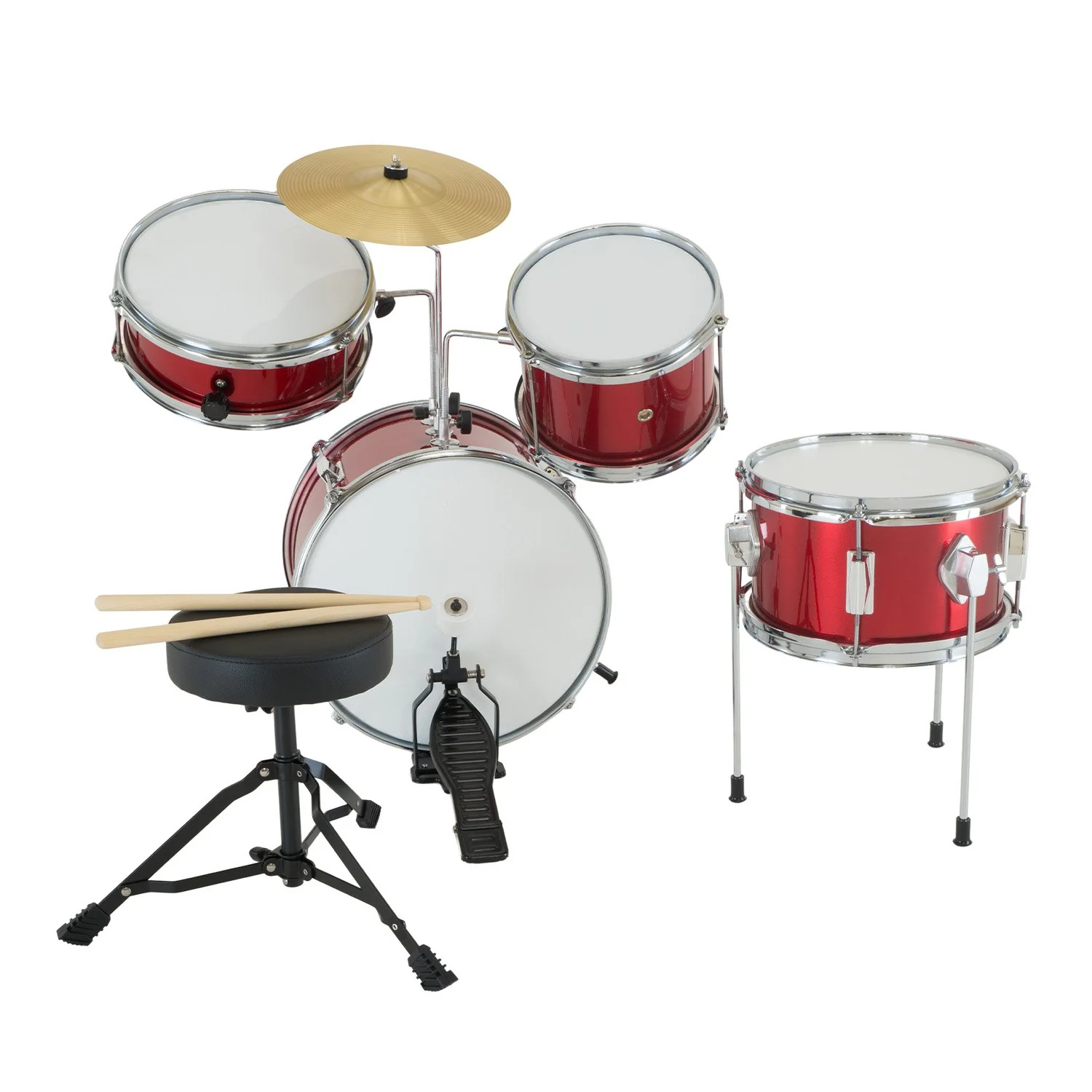 Karrera Childrens 4-Piece Drum Kit (Red) - Image 2