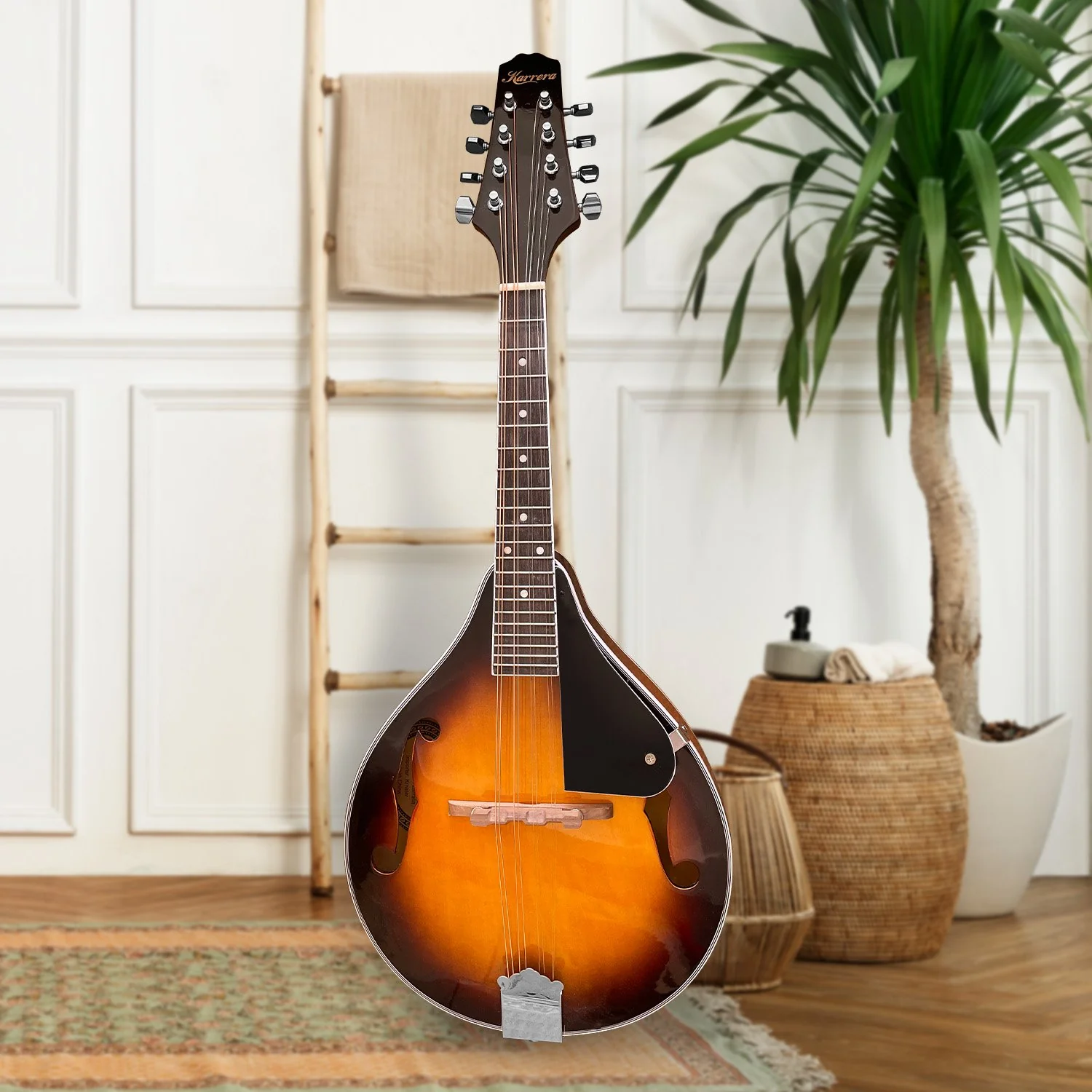 Karrera Traditional Mandolin Guitar (Sunburst) - Image 10
