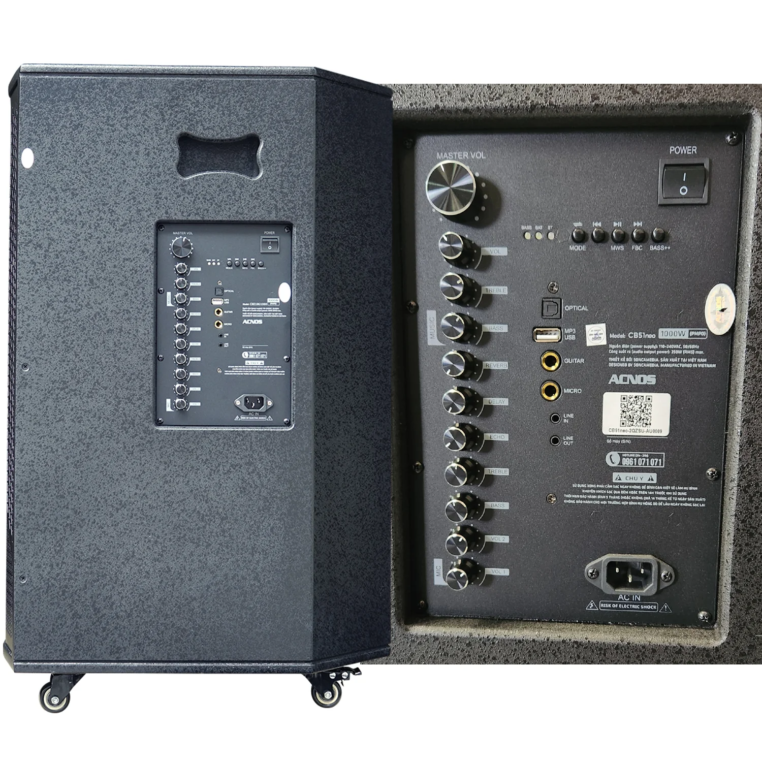 KBEATBOX CB-51NEO – 18" Big Box Karaoke Speaker System | 250W RMS | Wireless Mics - Image 3