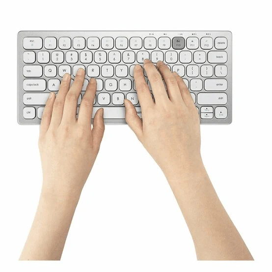 Kensington Compact Multi-Device Switchable Keyboard Wireless Bluetooth USB Silver White - Image 3