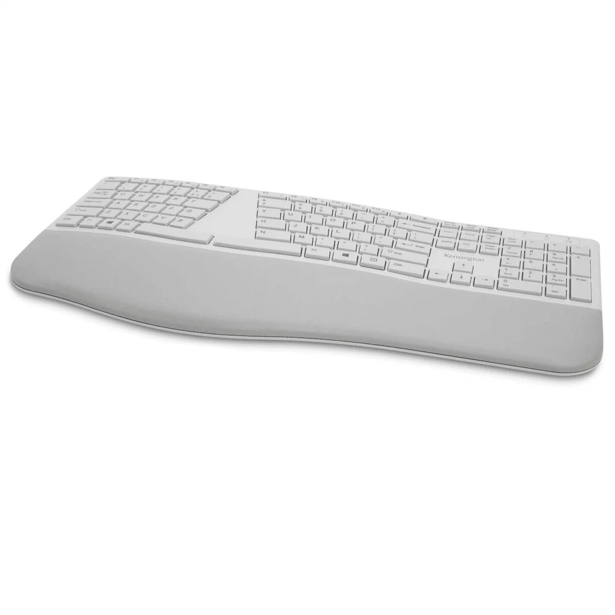 Kensington Dual Comfort Keyboard Split Keys Ergonomic Bluetooth|USB Wrist Rest Grey White - Image 3