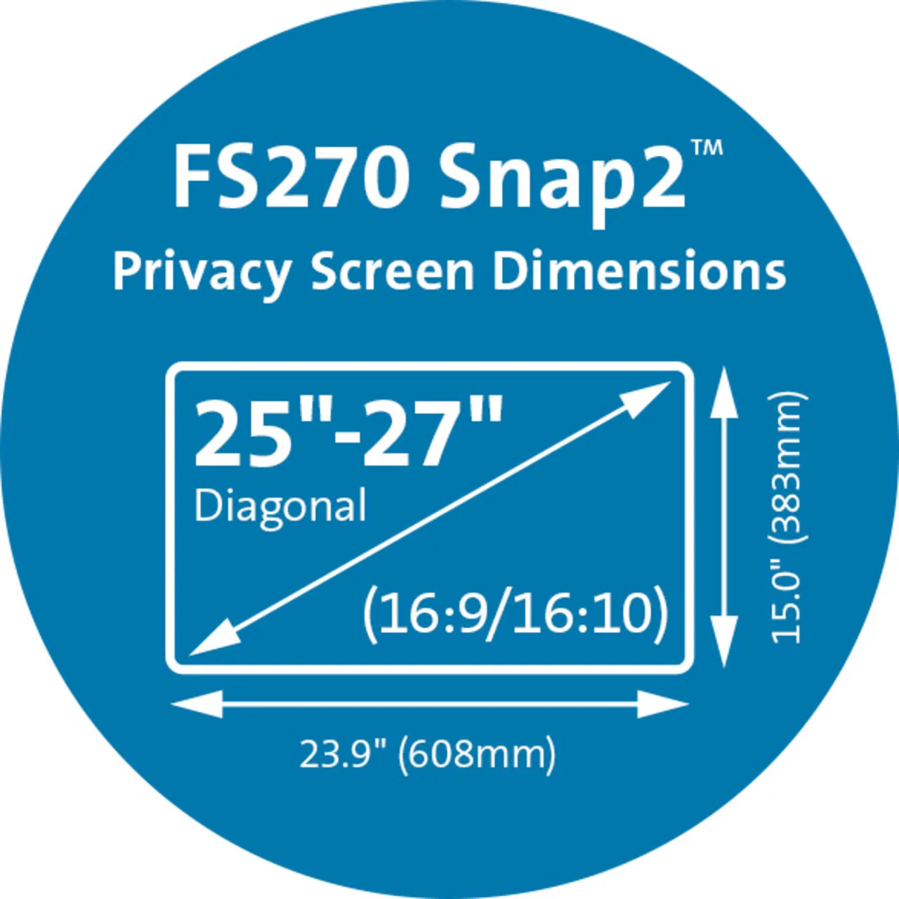 Kensington Snap2 Privacy Screen Monitor 25 - 27" 16:9 / 16:10 (Black) - Image 5
