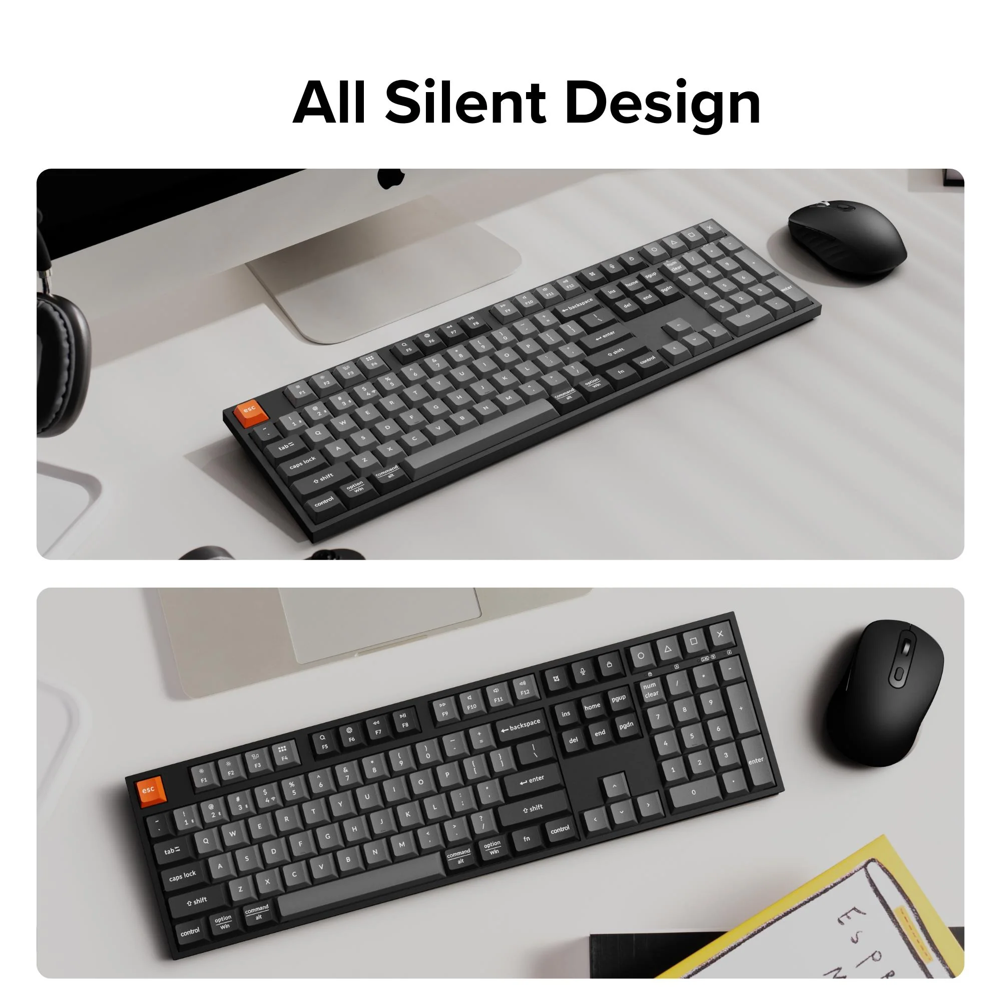 Keychron B36 Silent Keyboard and BM25 Silent Mouse Wireless Combo (Classic Black) - Image 7