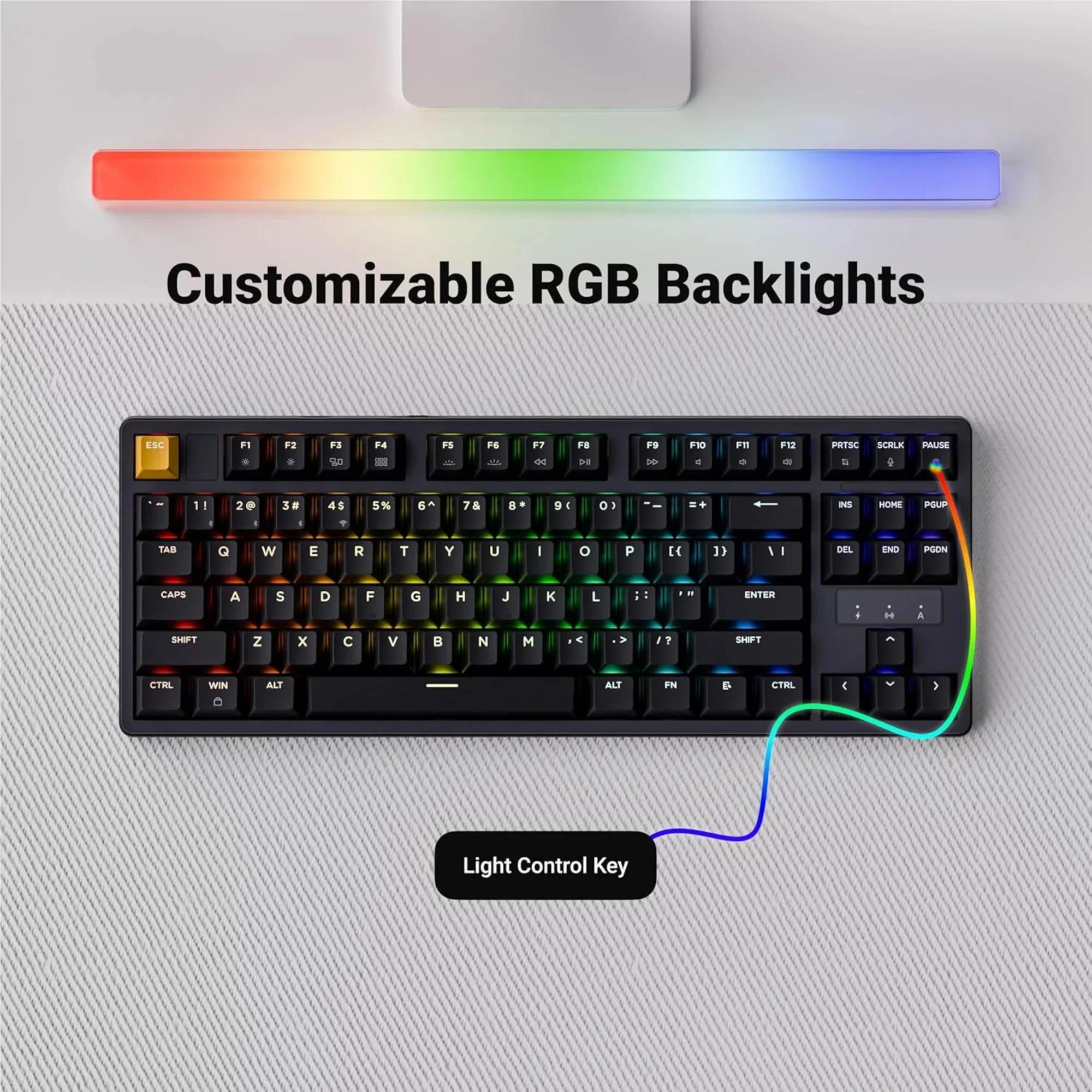 Keychron J4 QMK Hot-Swap Wireless Mechanical Keyboard - Dark Blue (Red Switch) - Image 12