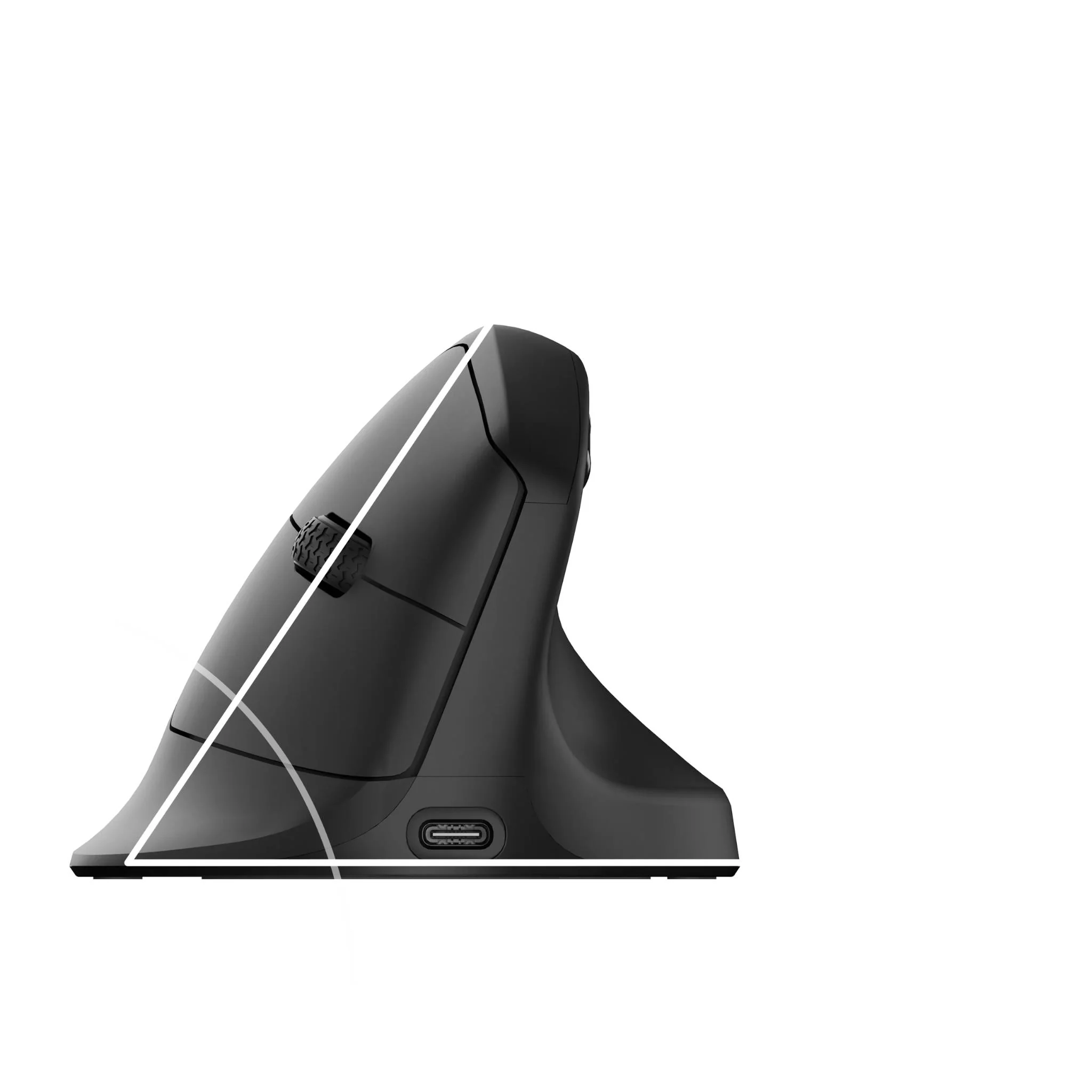 Keychron M5 PixArt 3950 8K Polling Rate Wireless Ergonomic Mouse (Black) - Image 2