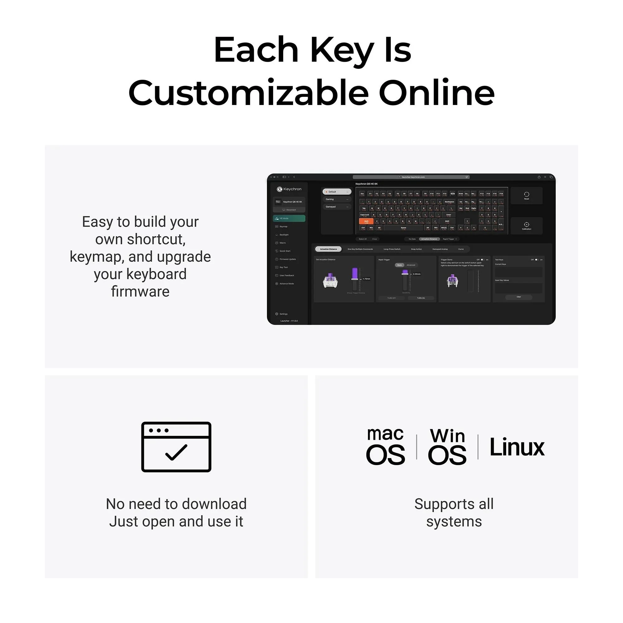 Keychron Q6 HE 8K TMR Aluminium Wired Magnetic Gaming Keyboard (White) - Image 7